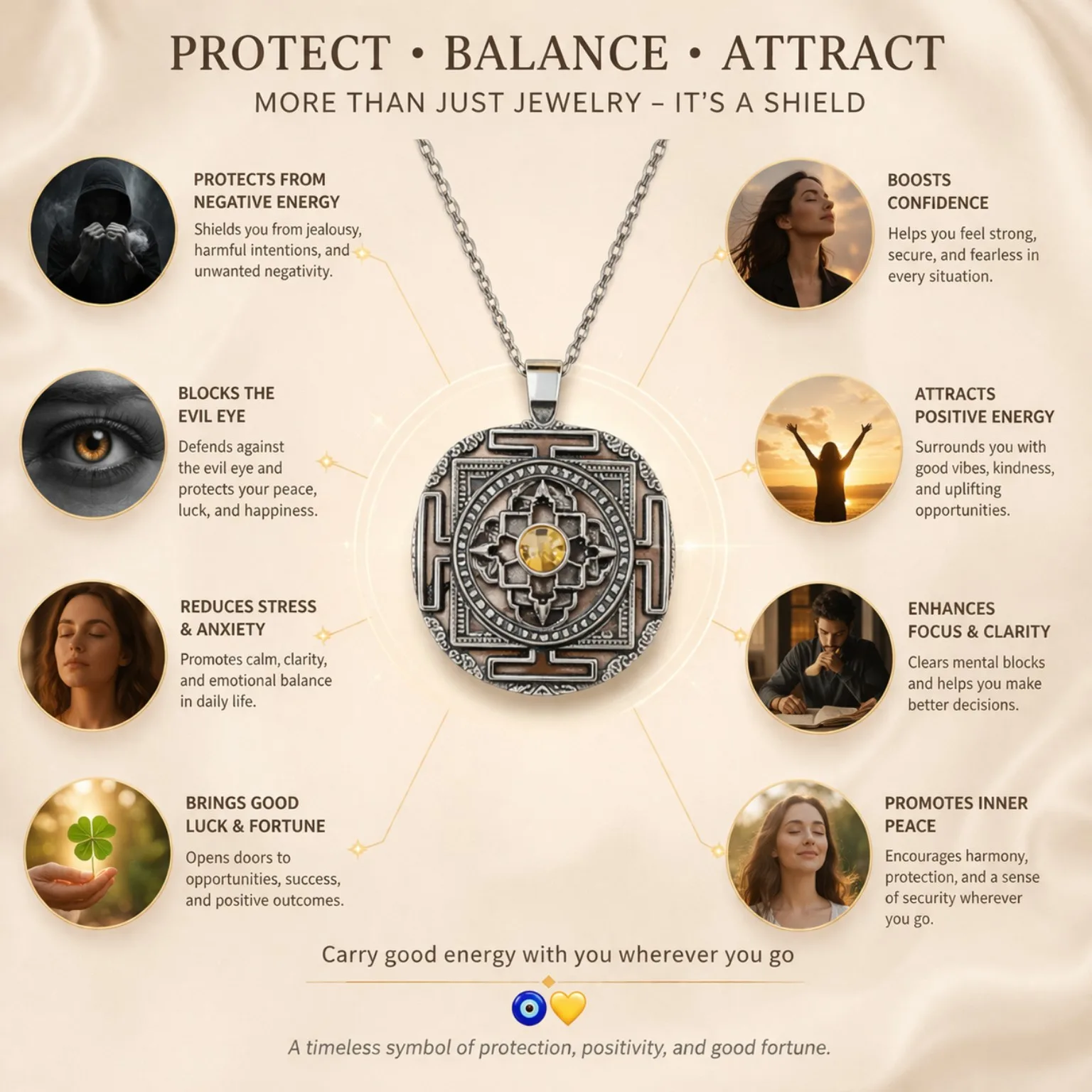 Elite Vedic Citrine Yantra Necklace - Image 4