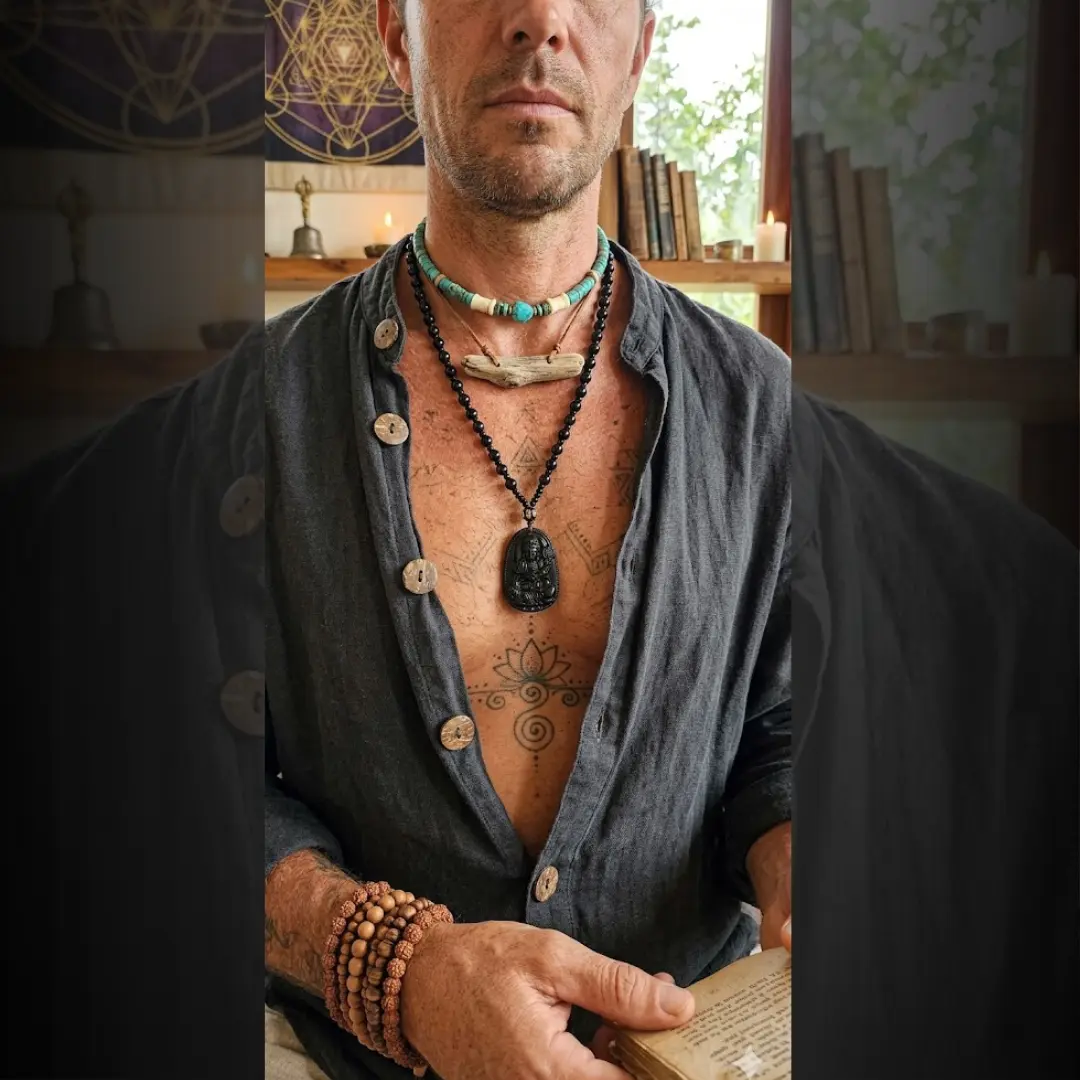 Black Obsidian Buddha Pendant - Image 3