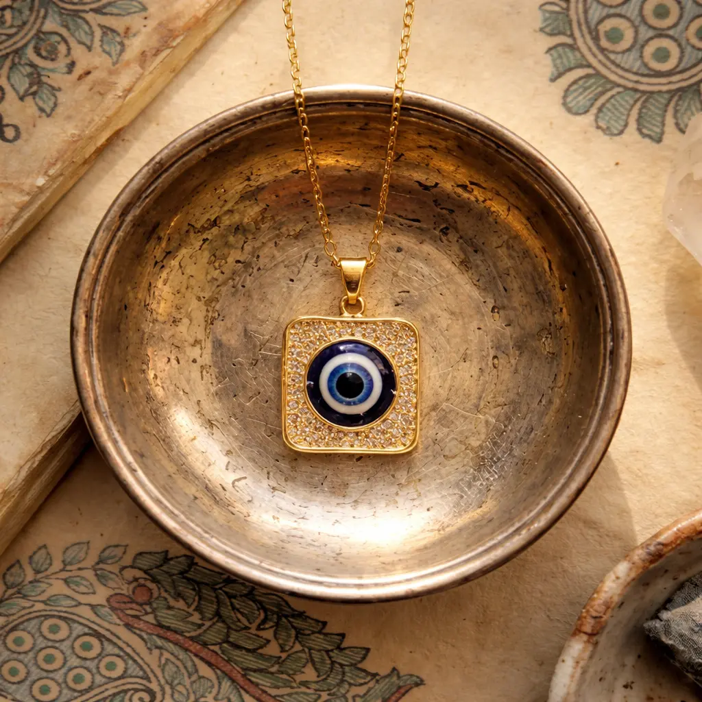 Square Evil Eye Pendant - Image 3